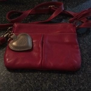 Roots crossbody red leather bag